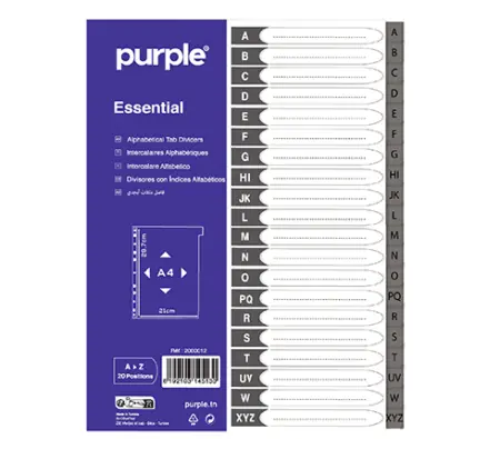 Jeu Intercalaire Alphabétique A-Z Purple