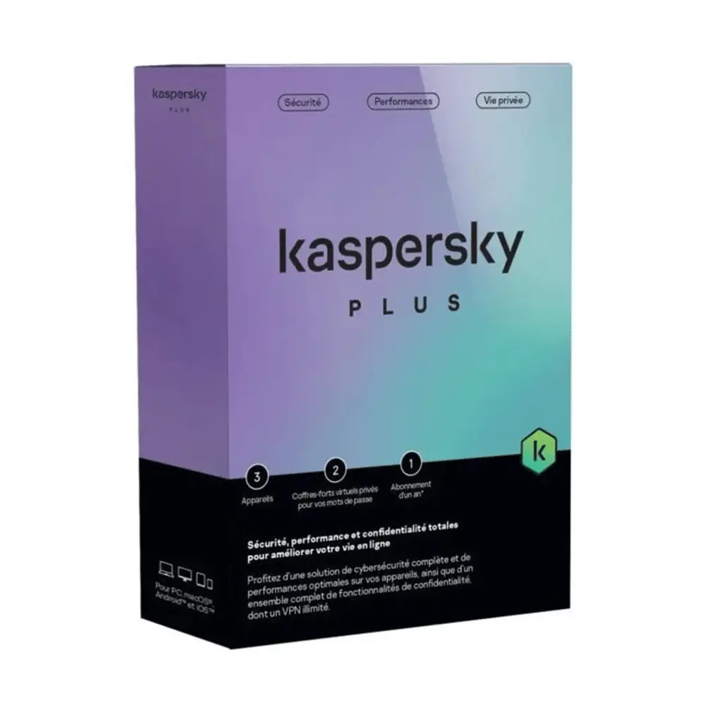 Antivirus Kaspersky Plus = Internet Security - 3 Postes - 1 an (KL10428BCFS-SLIMMAG)