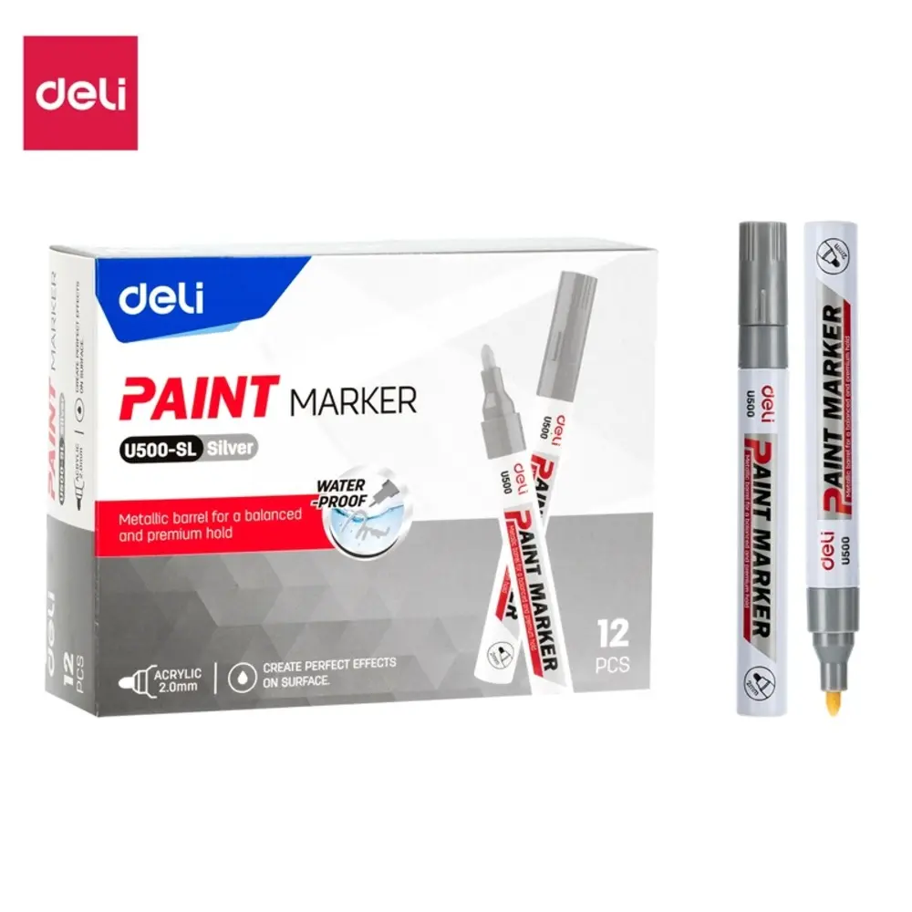 Marqueur Permanent Deli U500-Argent