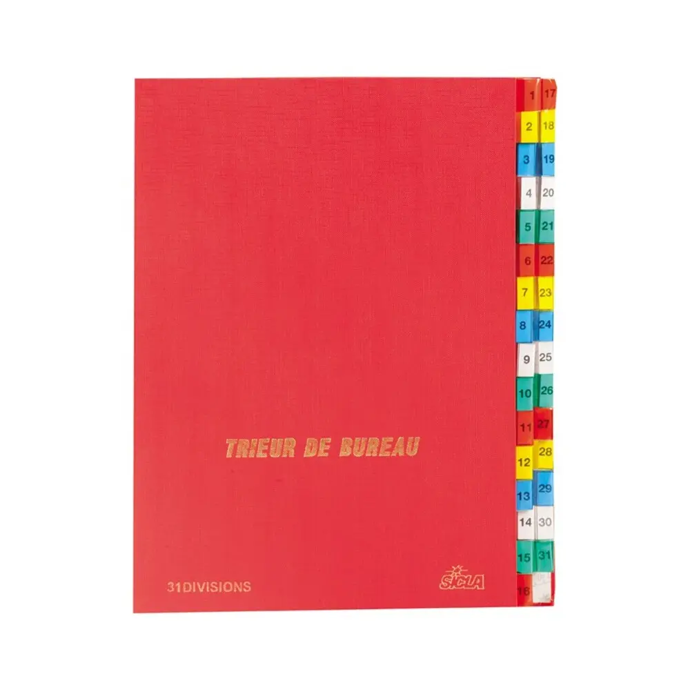 Trieur De Bureau Numérique 31 Simili Sicla Rouge