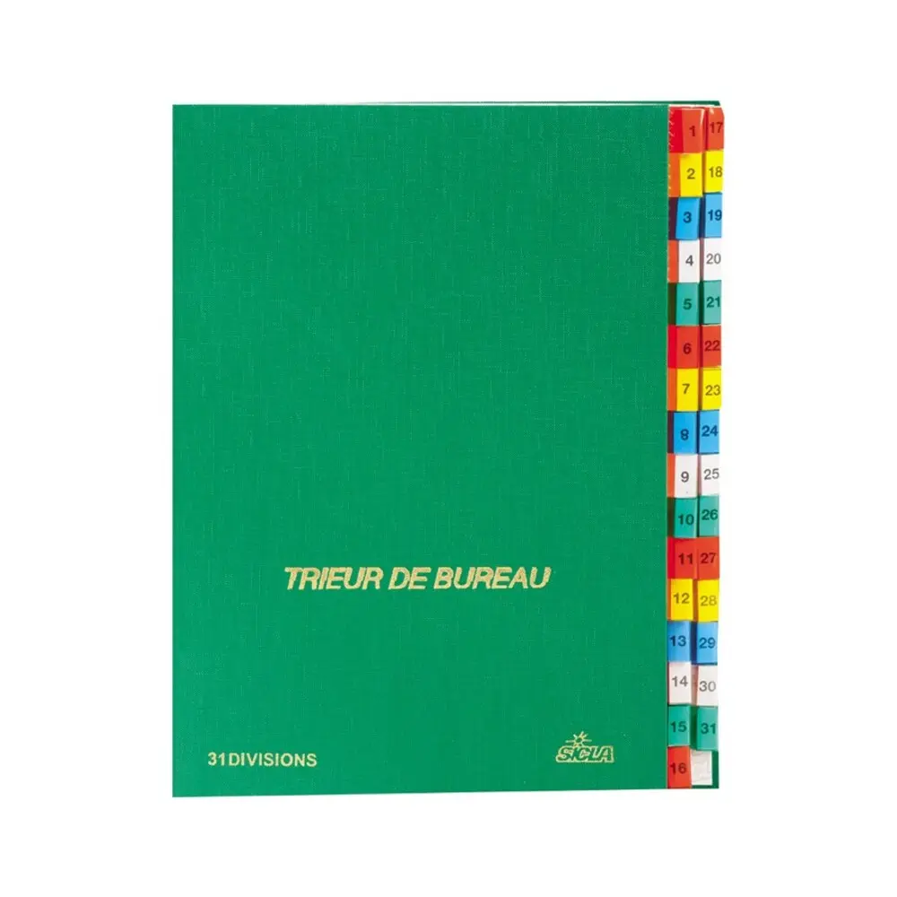 Trieur De Bureau Numérique 31 Simili Sicla Vert Foncé
