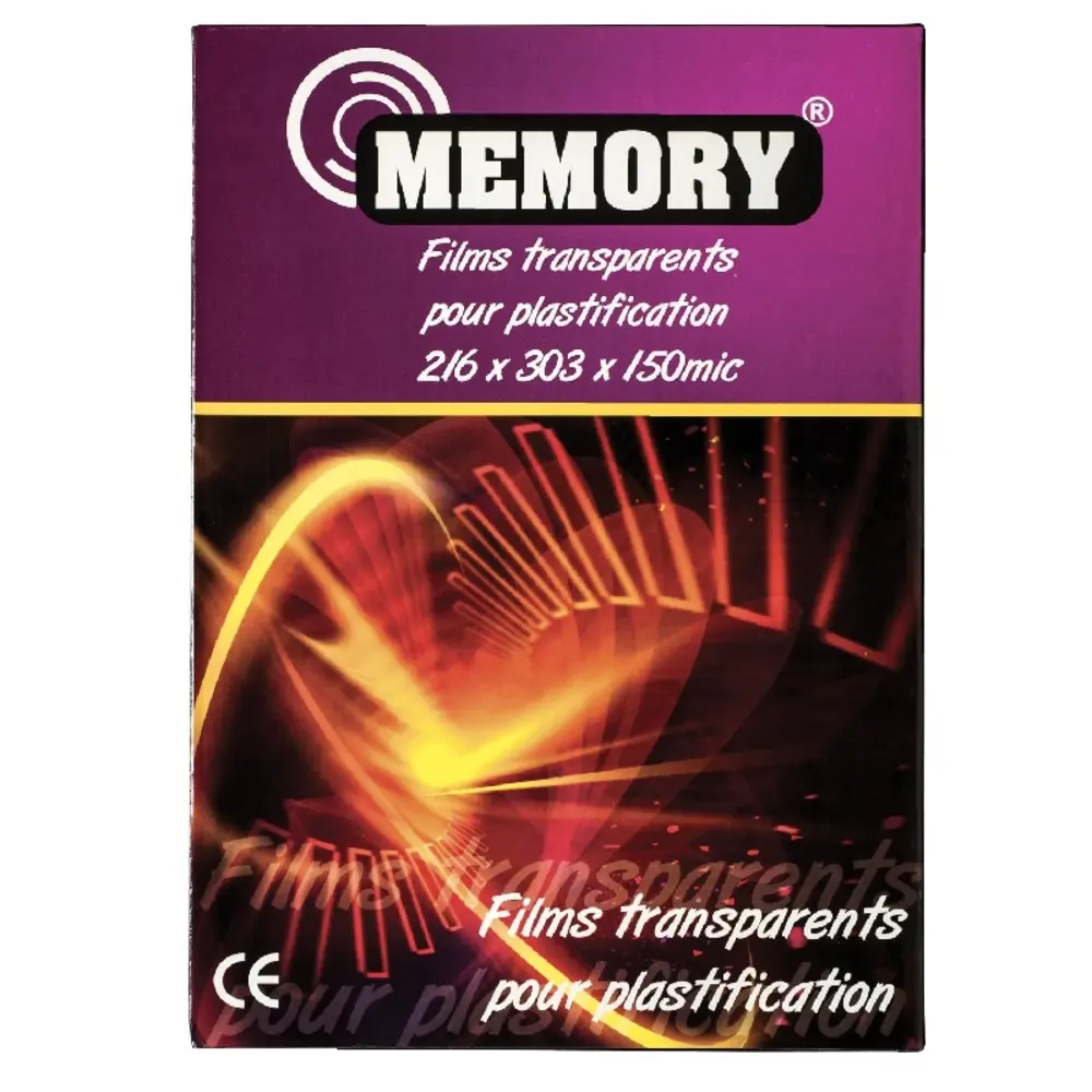 Paquet 100 Pochettes Plastification A Chaud 150 Microns A4 Memory