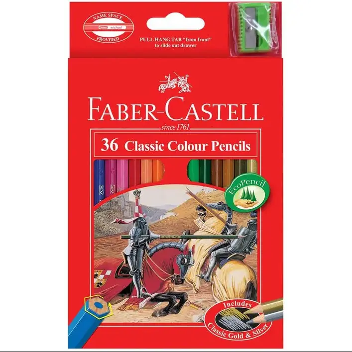 Paquet 36 Crayons De Couleur Faber Castell Long Classic 115856