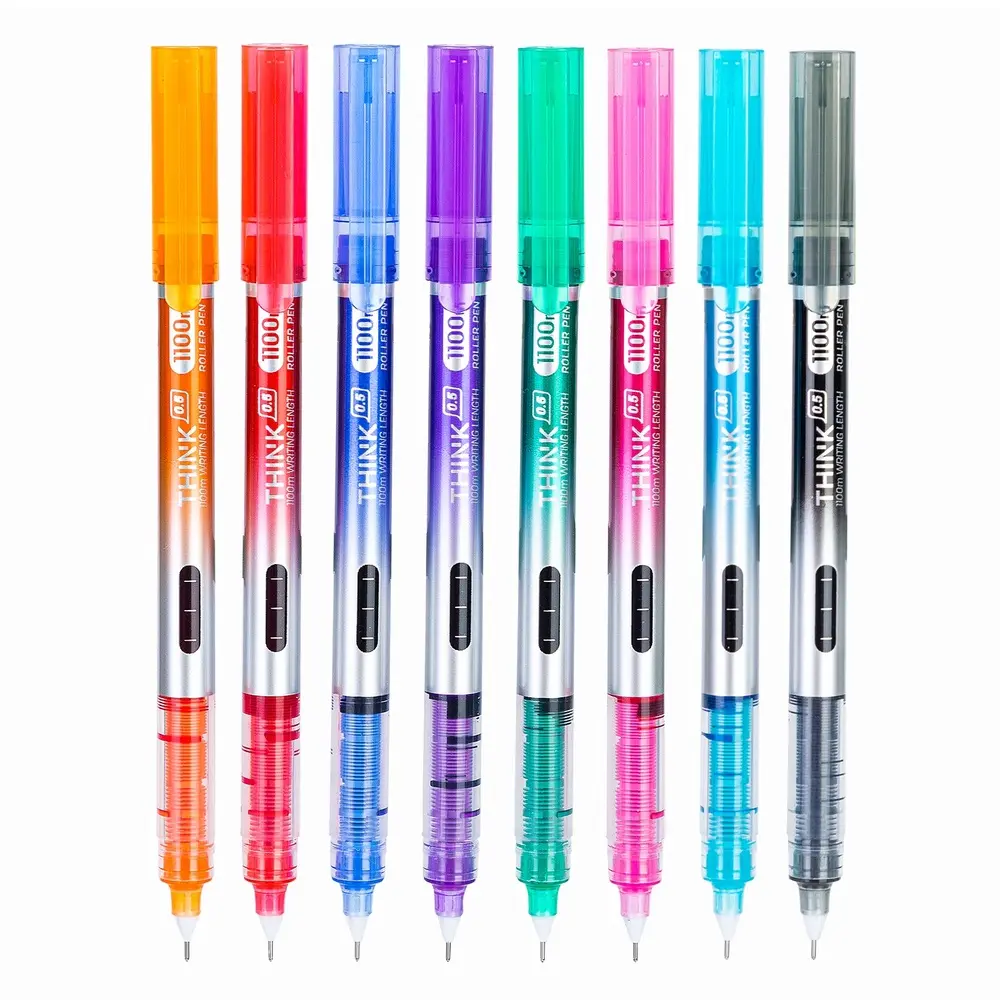 Jeu 8 Stylo Roller Pen 0.5mm Deli Think 8 Couleurs Q300-8c
