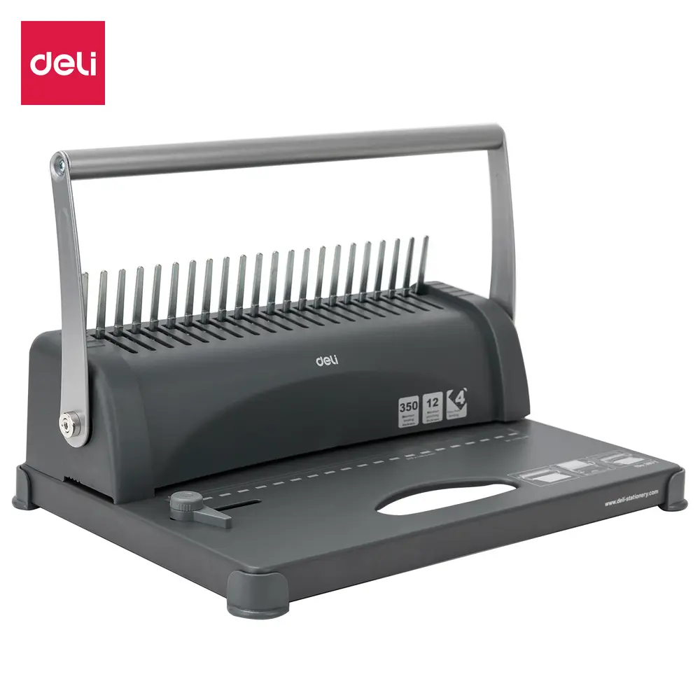 Machine Reliure Spirale Manuelle Deli E3871 12 Feuilles Noir