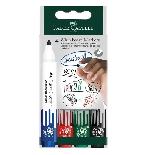 [FC254004] Set 4 Marqueur Tableau Faber Castell Effaçables  (NBVR) 254004