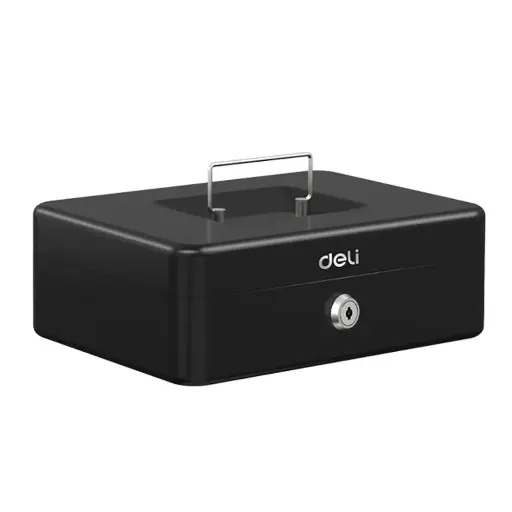 [ET509] Caisse Monnaie Cash Box Deli ET509 Noir 90x300x240 mm  