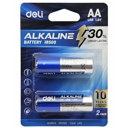 [E18500] Pack 2 Piles AA Deli LR6 E18500