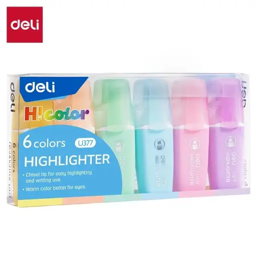 [Eu377] Fluorescent Surligneur Deli Mini Eu377 6 Couleurs