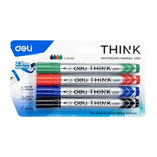 [EU00101] Jeu 4 Marqueur Tableau Deli Think EU00101