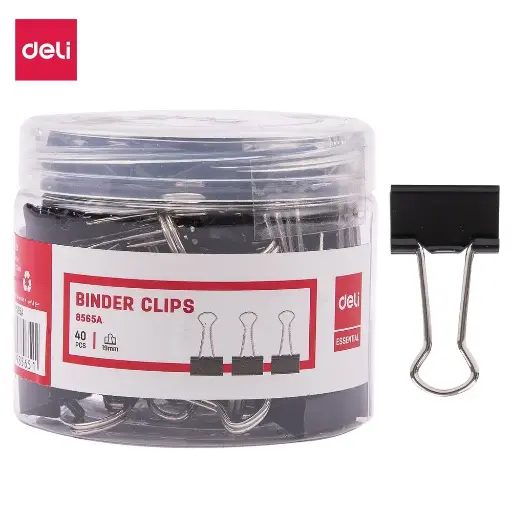 [E8565A] Paquet 40 Binder Pince Double Clipss 19MM Deli E8565A