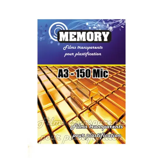 [303150] Paquet 100 Pochettes Plastification A Chaud 150 Microns A3 Memory
